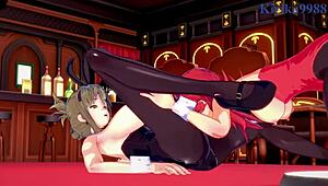 festenia muse, chitose kisaragi, and sagiri sakurai in intense lesbian play with big tits