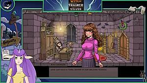 Beautiful anime Witch Trainer Silver in XXX Cartoon with big boobs and hot Asian actress