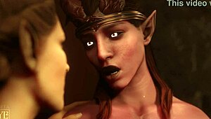 So, this hot milf got a shy futanari demoness to cum four times in wild animated action