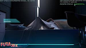 Horny Blue Hair Anime Girl Deepthroats Futa Cock.