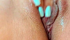 excited student plunges polka dots deep into her tight pussy 😏