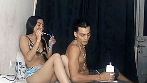 Cheating stepsister bangs stepbrother's big cock for revenge in hot doggystyle