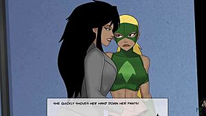 Asian cheerleader gets fingered by Cheshire in DC Comics