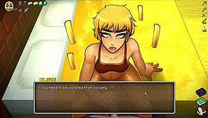 Femdom Covers Face With Cum