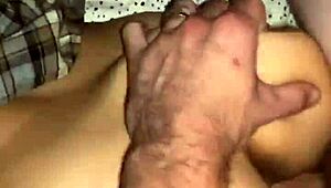 Shaking my ass drives him to cum in wild interracial homemade action