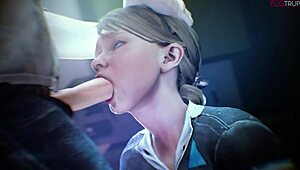 Detroit in 3D cartoon anime style