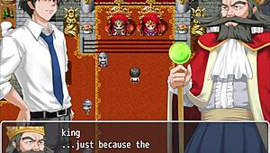 Two elf slaves help a king in a fantasy world