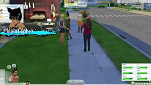 sims 4 wicked mod fun with curvy neighbor in hot hentai outfit