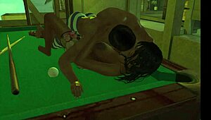 playing on the pool table?