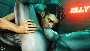 Dante Versus Walrider in 3D Cartoon Hentai