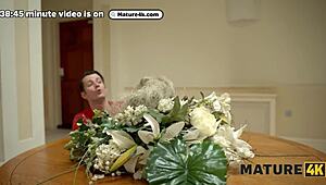 Mature4K Sexy April Velvet Uses Big Tits and Tight Pussy for Profits