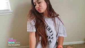 Ditzy Latina Teen 18+ With Braces Shows Off Her Flawless Body Then Rides Her Dildo To Orgasm Like A Slut The Panty Bank - Used Panties