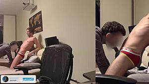 this amateur couple, young boyfriends, get wild with bareback sex at their cozy home