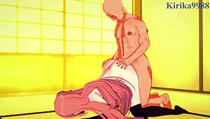 i watch kagura, tae shimura, tsukuyo and the old man havin' intense sex with creampie in gin tama hentai