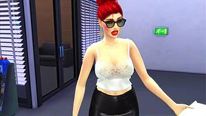 in the car service, the boss fucks a customer hard