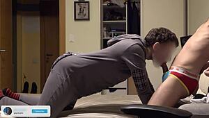 this amateur couple, young boyfriends, get wild with bareback sex at their cozy home