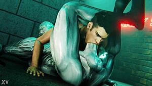 Dante Versus Walrider in 3D Cartoon Hentai