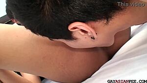 Asian Guy Pisses Before Drilling Twink's Ass After Blowjob