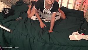 Slutty cat maid girlfriend cums hard in sexy hentai scene