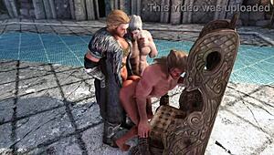 Emotional gay fuck fest in Skyrim palace