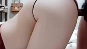 I can't believe this qingteng sister is such a slut, her big ass dripping in doggystyle