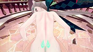 Lynette follando y mamando en hentai fantasía Genshin Impact