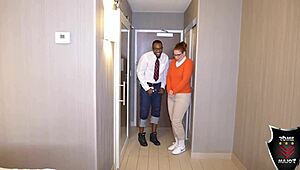 Curvy Nerdy Ginger Reigh Gets Facial from Rome Major