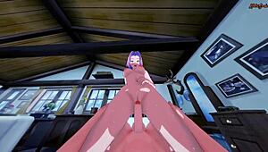 In Naruto hentai, Sakura is pov fucked doggystyle against the wall right after swallowing cum