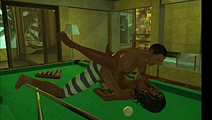 playing on the pool table?