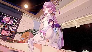 Dominant Cowgirl Riding and Handjob in Hentai Anime Leads to Squirting Orgasm!