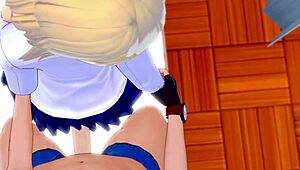 Gwen Stacy in adult version plays with cock between legs at nurse station