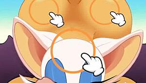 anime rouge is sucking cock swallowing cum while getting her ass fucked hard in hentai