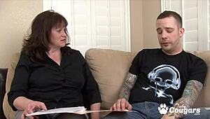 Yo, Ginger the chunky cougar sucks dick like a pro!