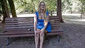 Exhibitionist Babe Masturbates Publicly in a Park with Hentai Vibe