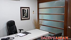 devious lawyer barebacks his young twink clients at work