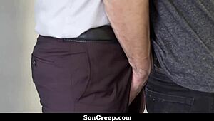 Stepson Craves Stepdad's Cock and Rides Hard in Wild Action