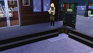 Coffee With A Friend While A Guy And Girl Chat In The Bathroom