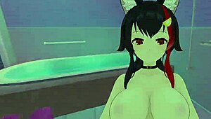 Houshou Marine and Ookami Mio Intense POV Creampie