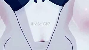 oc new employee with big tits in 3d hentai game.