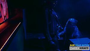 Rough German Leather 3-Way Blowjob