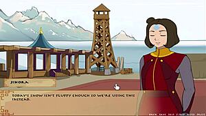 korra shows her tits in four element trainer hentai dating game 😍