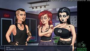 Gamer and rocker chick perfect combo in anime game