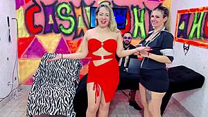 Suzy moans as Diguinha DJ fucks her wet ass in blowbang with deepthroat and double penetration