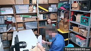 hottie redhead thief caught and punished at work by police