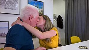 Young Blonde Enjoys Hardcore Sex With Older Husband, Swallowing Everything