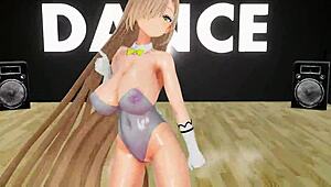 Blue Archive Ichinose Asuna Undress Dancing Hentai Blonde Bunny Girl Big Boobs Mmd 3d Yellow Clothes