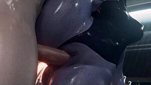 Pulverizan vagina de Widowmaker Overwatch con monster cock.