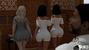 Thick slutty milfs pound dick relentlessly all weekend in a lavish mansion.