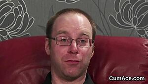 Slutty Centerfold Swallows Cum!