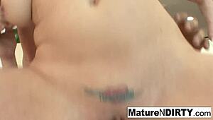 hey, this brunette milf with glasses totally seduces me